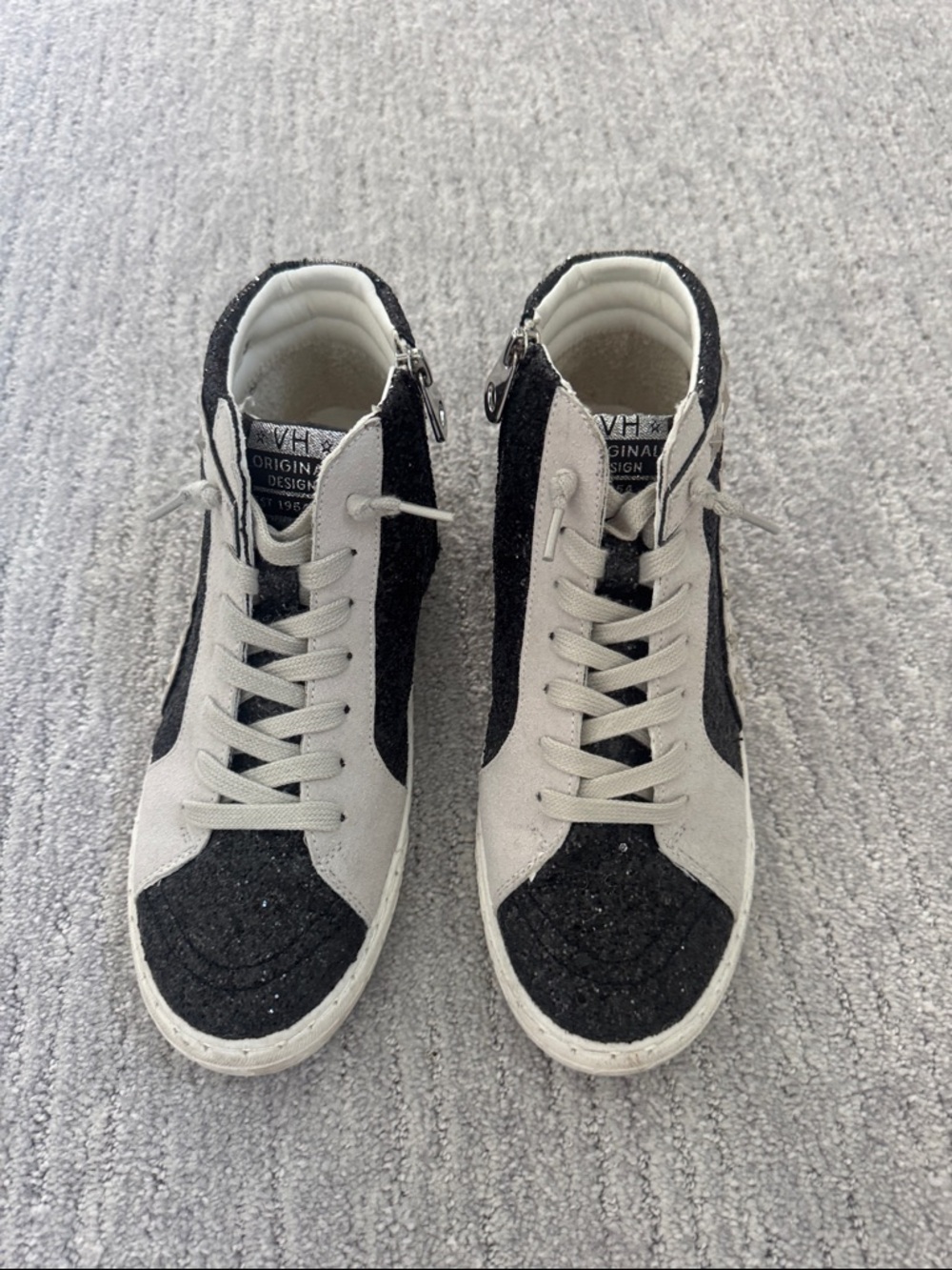 Vintage Havana Black & White High-Top Sneakers